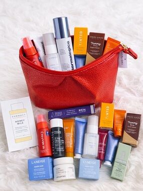 ✨ Sephora Favorites Skincare Bundle + NWT Makeup Bag - Dermalogica | Laneige +